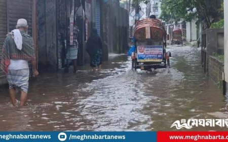 চাঁদপুরে টানা বৃষ্টিতে বেড়েছে জলাবদ্ধতা ও জনদুর্ভোগ