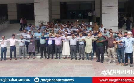 বাংলাদেশ ব্যাংকে আবু সাঈদ দেয়াল কর্মসূচি পালন