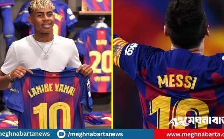 বার্সেলোনার ‘নতুন ১০ নম্বর’ লামিন ইয়ামাল