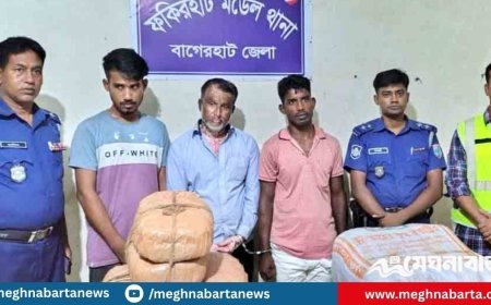 ফকিরহাটে ২০ কেজি গাঁজাসহ তিন মাদক কারবারি গ্রেপ্তার