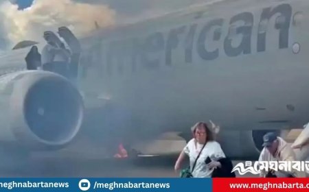 অ্যামেরিকান এয়ারলাইন্সের বিমানে আগুন