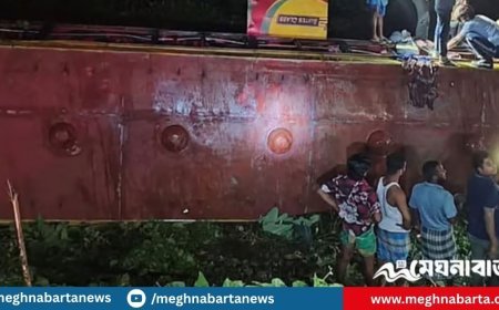 গোপালগঞ্জে বাস নিয়ন্ত্রণ হারিয়ে পুকুরে, চালক নিহত