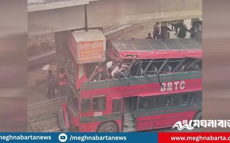 ফার্মগেটে এক্সপ্রেসওয়ের র‍্যাম্পের নিচে বাসের ধাক্কা, আহত ১