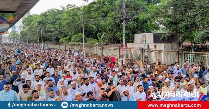 মিটফোর্ডে ব্যবসায়ীকে হত্যার প্রতিবাদে রাজধানীতে জামায়াতের বিক্ষোভ