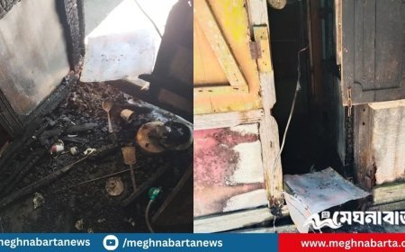 বরিশালে প্রয়াত বিএনপি নেতার বাড়িতে লুটপাটের পর অগ্নিসংযোগ