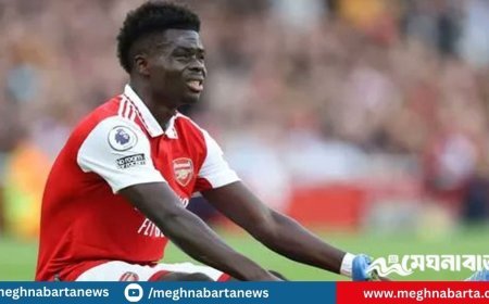 সাকাকে মাঠে পেতে ৪ সপ্তাহ লাগতে পারে আর্সেনালের