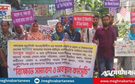 বকেয়া বেতন পরিশোধের দাবিতে এফপিএবি কর্মকর্তা-কর্মচারীদের অবস্থান কর্মসূচি
