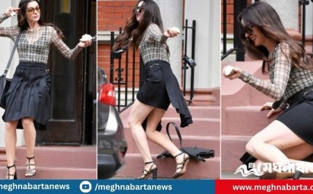 জুতার হিল ভেঙে সিঁড়ি থেকে পড়ে গেলেন অভিনেত্রী