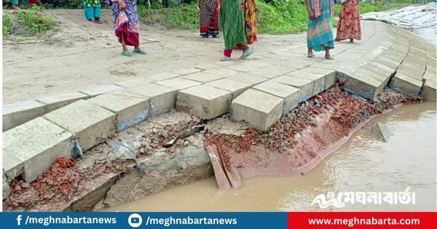 ঠিকাদারের হস্তান্তরের আগেই মধুমতীর তীর সংরক্ষণ বাঁধে ধস