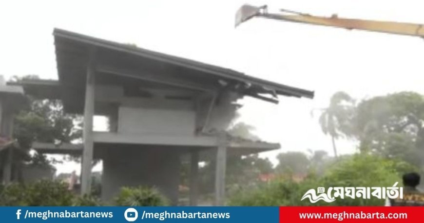 বুড়িগঙ্গার তীরে যৌথ অভিযান : ভাঙা হচ্ছে সাবেক প্রতিমন্ত্রী নসরুলের বাংলো বাড়ি