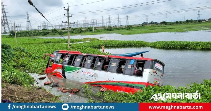 মুকসুদপুরে খাদে বাস পড়ে আহত ৩০