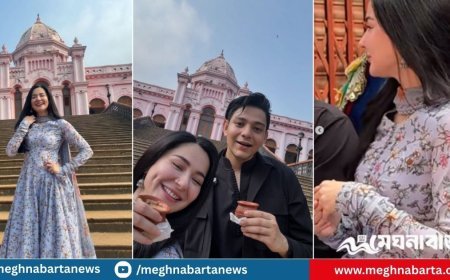 ঢাকায় রাফসান দ্য ছোট ভাইয়ের সঙ্গে রিকশায় ঘুরলেন হানিয়া আমির