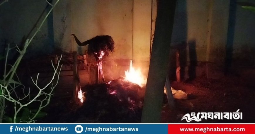 গাইবান্ধায় রাতের আঁধারে প্রতিমায় দুর্বৃত্তের আগুন