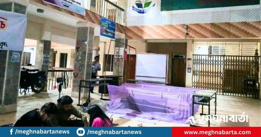 অনশনরত শিক্ষার্থীদের পাশে মশারি টানিয়ে রাত কাটালেন ববি উপাচার্য