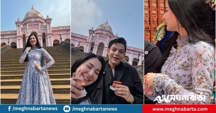 ঢাকায় রাফসান দ্য ছোট ভাইয়ের সঙ্গে রিকশায় ঘুরলেন হানিয়া আমির