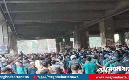 আন্দোলনরত শিক্ষকদের কর্মসূচিতে পুলিশের বাধা, সাউন্ড গ্রেনেড নিক্ষেপ