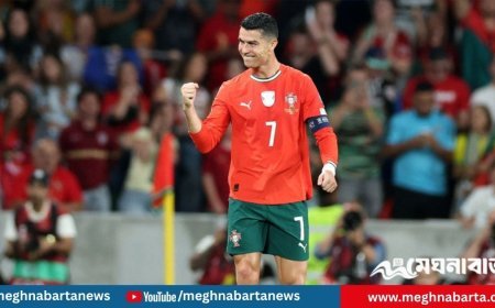 রোনালদোর রেকর্ড জোড়া গোলেও জয় হয়নি পর্তুগালের