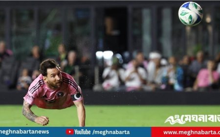 উড়ন্ত হেডের সাথে জোড়া গোল, মেসির জাদুতে মায়ামির জয়