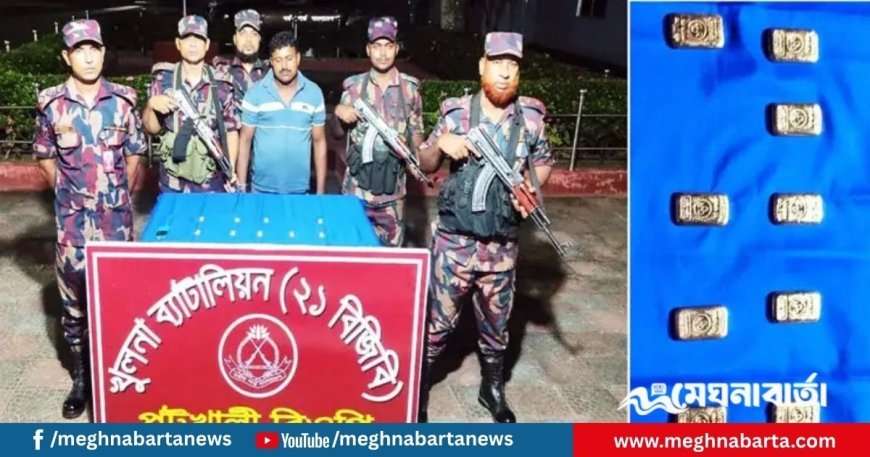 বেনাপোল সীমান্তে সোনার ৯ বারসহ পাচারকারী আটক