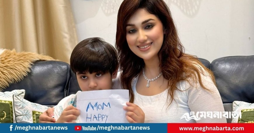 ছেলের সঙ্গেই কেক কেটে জন্মদিন উদযাপন করলেন অপু বিশ্বাস
