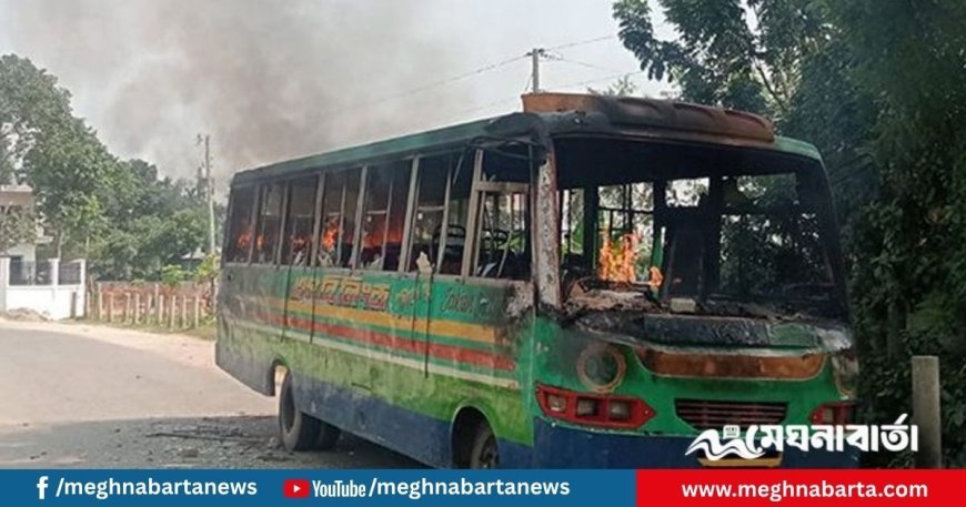 এসবি লিংক বাসের চাপায় স্কুলছাত্রী নিহত, বাসে অগ্নিসংযোগ