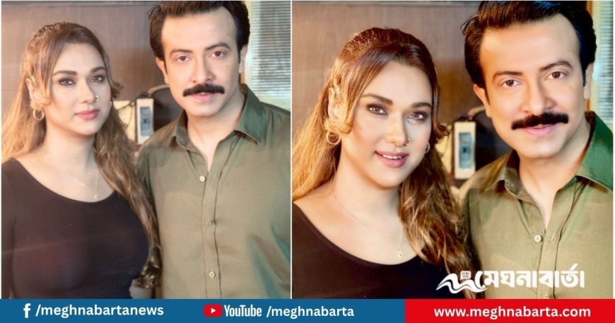 শাকিব-ববির মিলন: শুটিং ফাঁকেই আড্ডা, ভক্তদের উচ্ছ্বাস