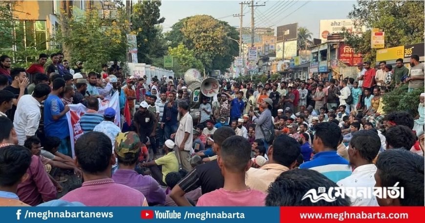 সিলেটে ব্যাটারিচালিত রিকশা চালুর দাবিতে সড়ক অবরোধ