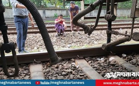 লাগেজ ভ্যানের স্প্রিং ভেঙে ট্রেন চলাচল ব্যাহত