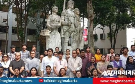 সংগীত ও শারীরিক শিক্ষা পদ পুনর্বহালের দাবিতে ঢাবিতে বিক্ষোভ