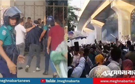 প্রাথমিক শিক্ষকদের আন্দোলনে পুলিশ বাধা, সাউন্ড গ্রেনেড ও জলকামান নিক্ষেপ