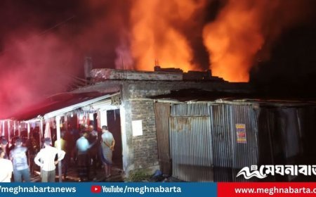 ক্ষেতলালে ভয়াবহ আগুনে দুই দোকান পুড়ে ছাই