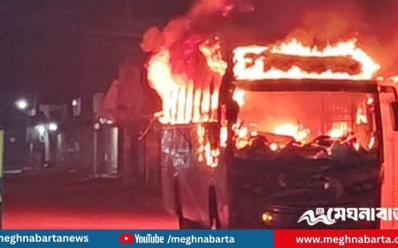 ময়মনসিংহের ফুলবাড়িয়ায় দুর্বৃত্তদের দেওয়া আগুনে বাস চালকের মৃত্যু