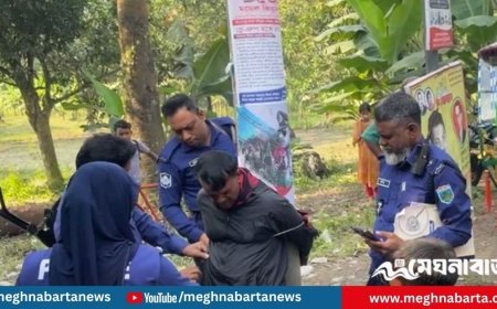 আগুন দেওয়ার অভিযোগে আ. লীগ নেতার ছেলেকে খুঁটিতে বেঁধে মারধর