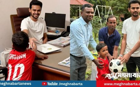 ক্রীড়া উপদেষ্টার সঙ্গে সৌজন্য সাক্ষাতে চাঁদপুরের খুদে ফুটবলার সোহান