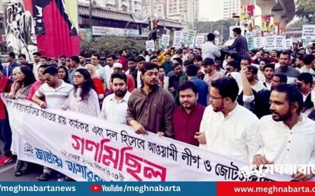 আওয়ামী লীগ ও জোটসঙ্গীদের বিচারের দাবিতে এনসিপির গণমিছিল