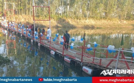 যুবদলের উদ্যোগে নদীতে ভাসমান সেতু, স্বস্তি পেল হাজারো মানুষ