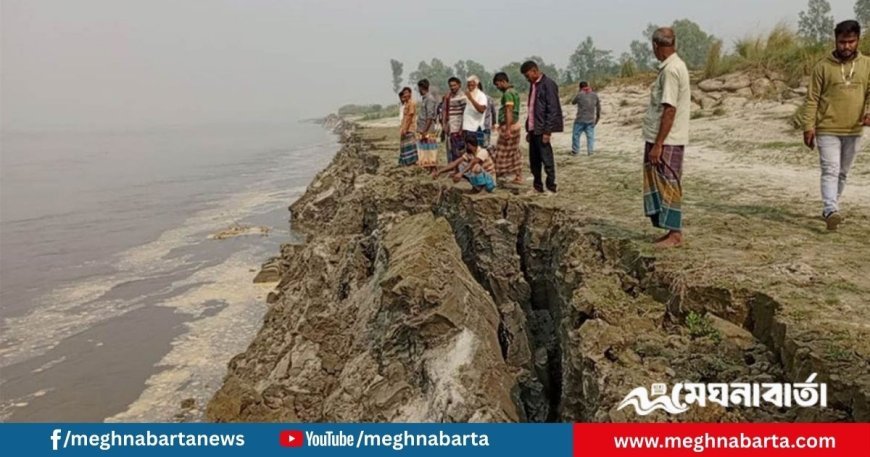 বগুড়ায় যমুনার ভয়াবহ ভাঙন: ২ কিমিজুড়ে বিলীন ৫০০ বিঘা জমি