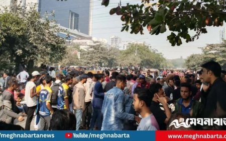 পোস্টাল ব্যালট ইস্যুতে আগারগাঁওয়ে ইসি ভবন ঘেরাও, ছাত্রদলের বিক্ষোভ