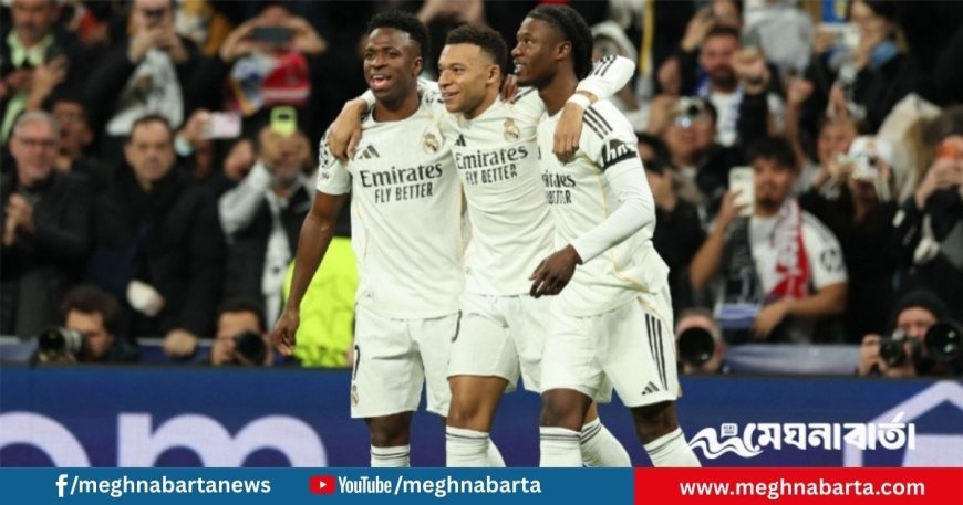 এমবাপ্পের জোড়া গোল, ভিনিসিয়ুসের নৈপুণ্যে মোনাকো বিধ্বস্ত