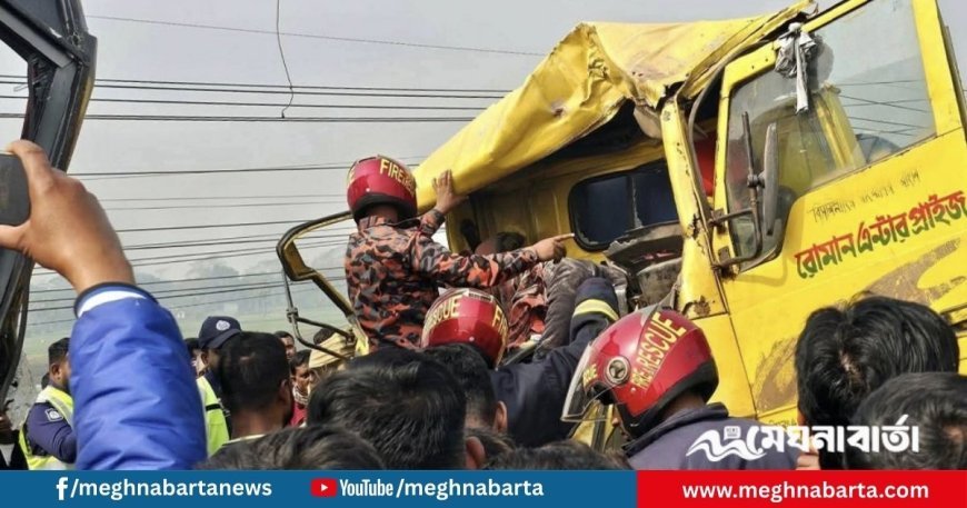 ভাঙ্গায় সড়ক দুর্ঘটনায় ট্রাক হেলপার নিহত, আহত আট